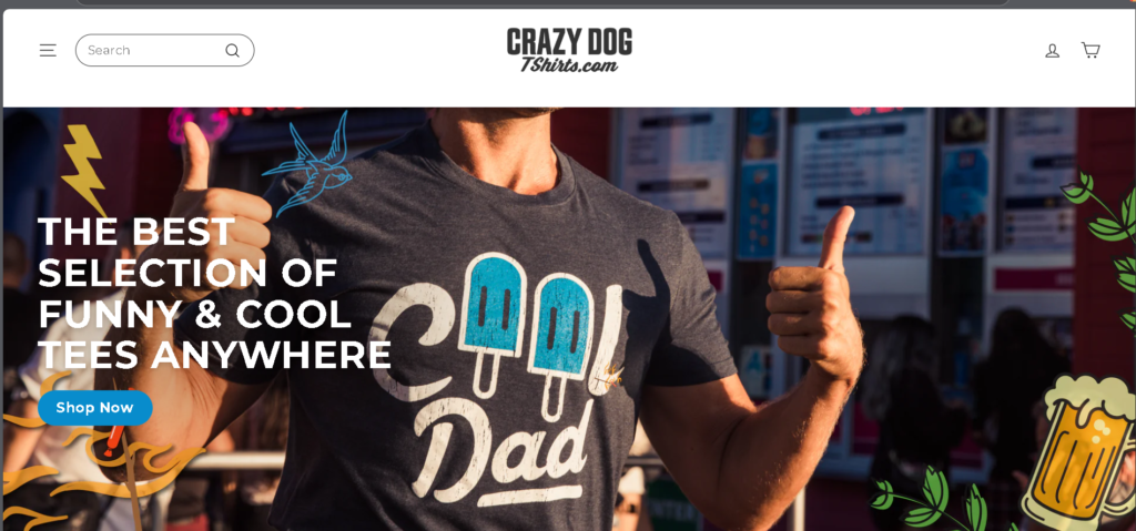 crazy dog t shirts website