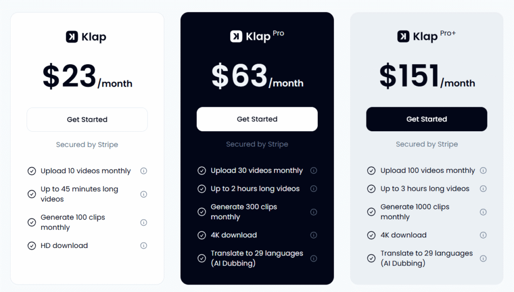 Klap Pricing Breakdown