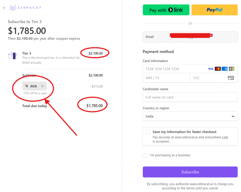 How Studio Zebracat AI Promo Code “AVA” Works