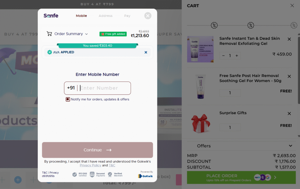 How to Use the Sanfe Coupon Code "AVA"