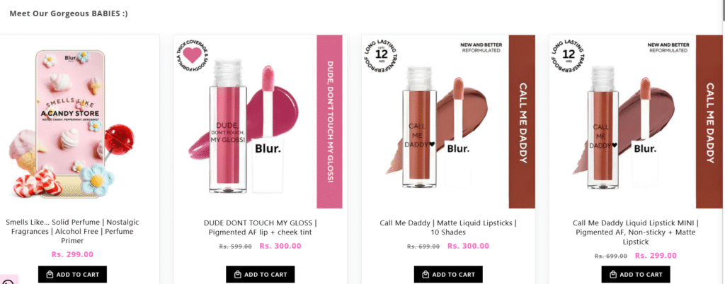 BlurIndia Product Range