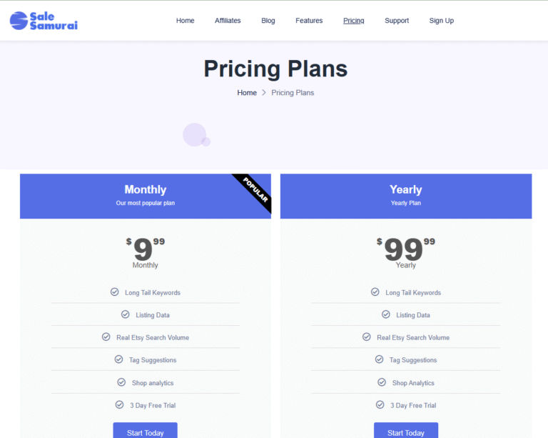 Sale Samurai Pricing Plans and the Value of the Discount