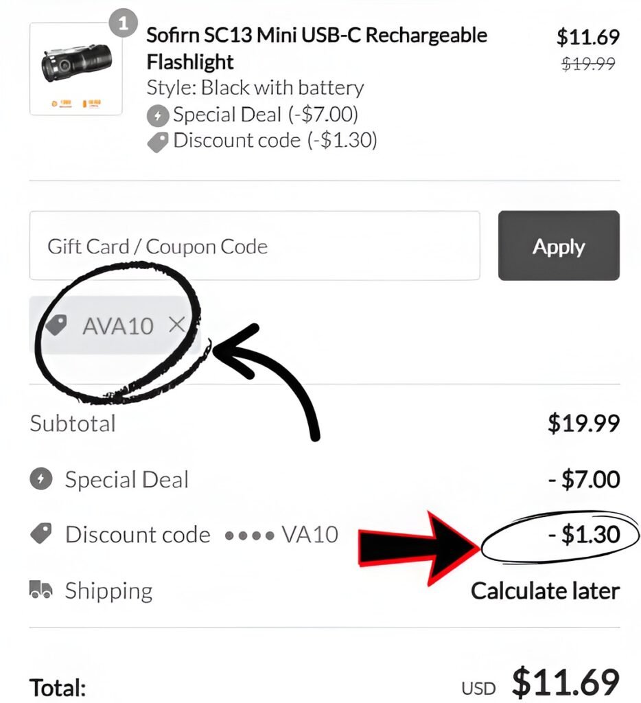Sofirn Discount Code "AVA10": Easy 10% Off on Your Order