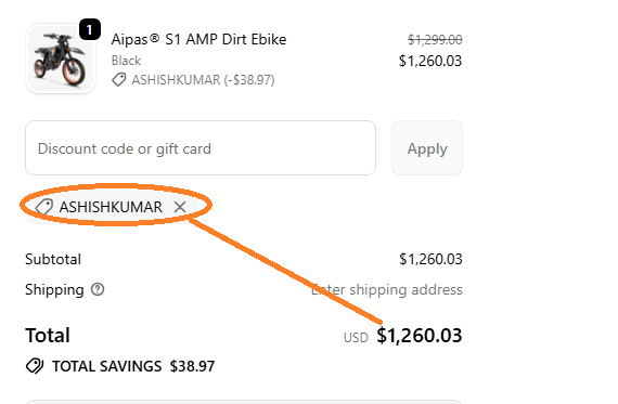 Aipasbike Discount Code