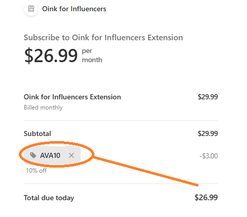 Oinkforinfluencers Discount Code