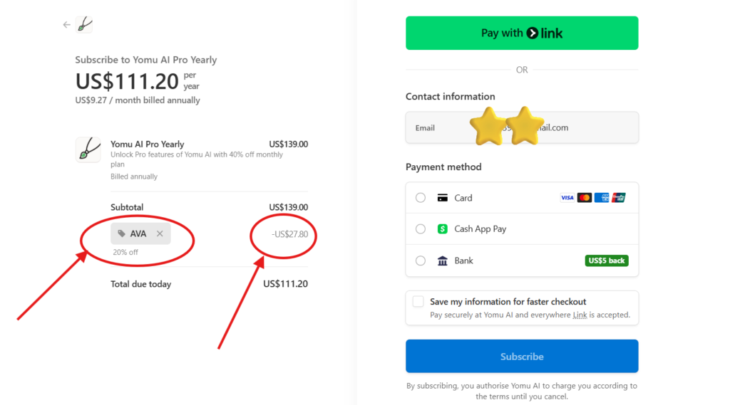 Yomu AI Promo Code "AVA" – Enjoy 20% Off on All Subscription Plans