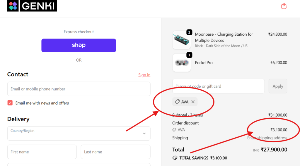 Genkithings Discount Code "AVA" Get 10% Off On All Products!